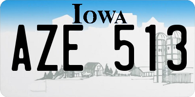 IA license plate AZE513