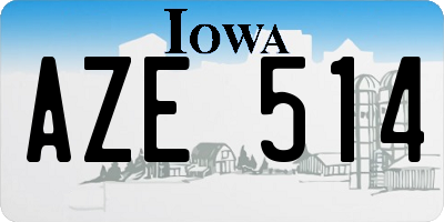 IA license plate AZE514