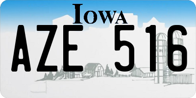 IA license plate AZE516