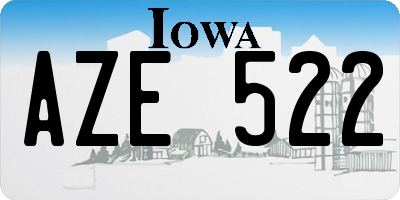 IA license plate AZE522