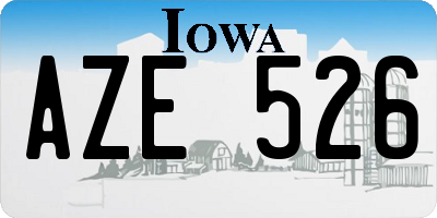 IA license plate AZE526