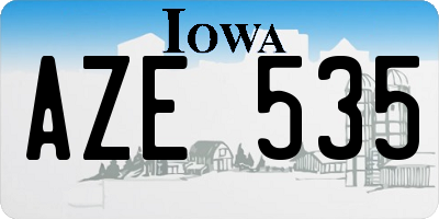 IA license plate AZE535