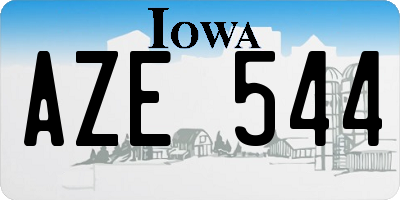 IA license plate AZE544