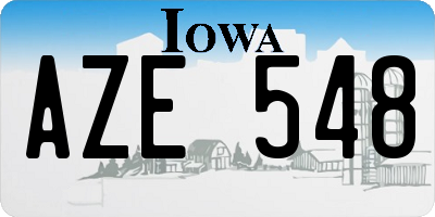 IA license plate AZE548