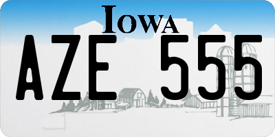 IA license plate AZE555