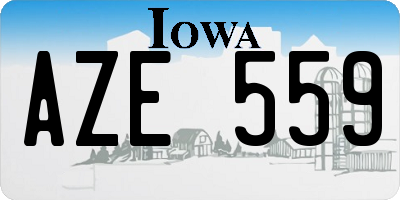 IA license plate AZE559