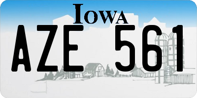 IA license plate AZE561