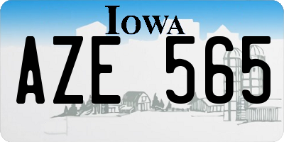 IA license plate AZE565