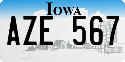 IA license plate AZE567