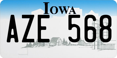 IA license plate AZE568