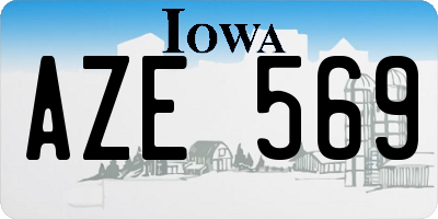 IA license plate AZE569
