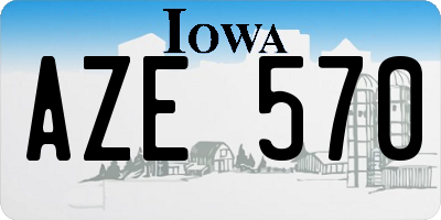IA license plate AZE570