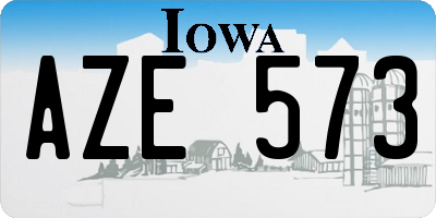IA license plate AZE573