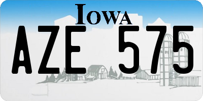 IA license plate AZE575