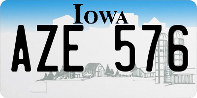 IA license plate AZE576