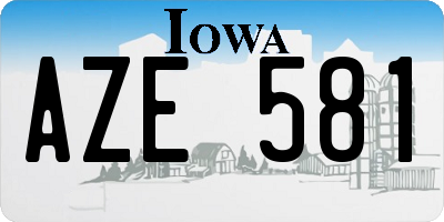 IA license plate AZE581