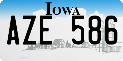 IA license plate AZE586