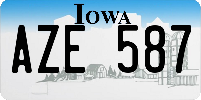IA license plate AZE587