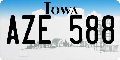 IA license plate AZE588
