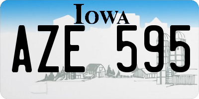 IA license plate AZE595