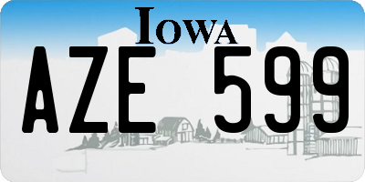 IA license plate AZE599