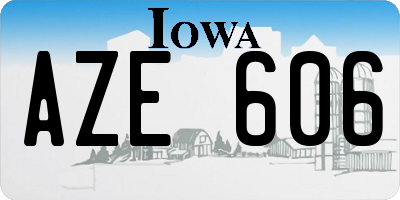 IA license plate AZE606
