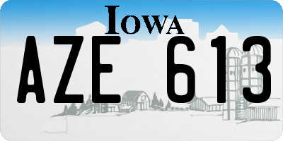 IA license plate AZE613