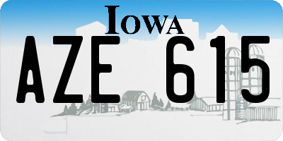 IA license plate AZE615