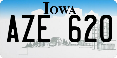IA license plate AZE620