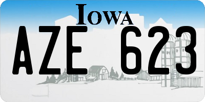 IA license plate AZE623