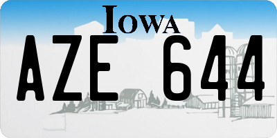 IA license plate AZE644