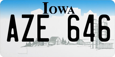 IA license plate AZE646