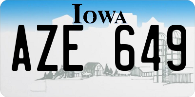 IA license plate AZE649