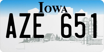 IA license plate AZE651