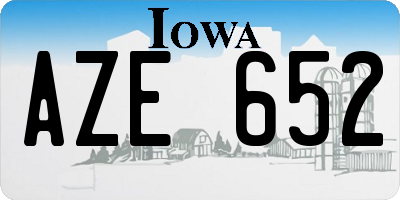 IA license plate AZE652