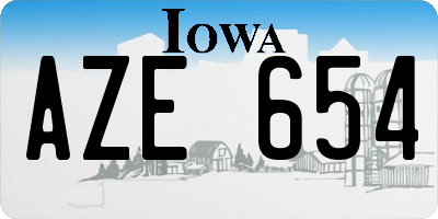 IA license plate AZE654