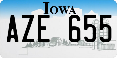 IA license plate AZE655