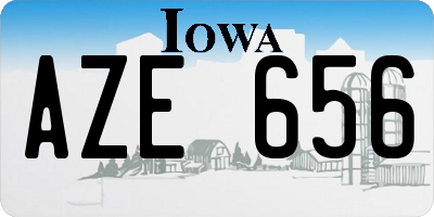 IA license plate AZE656