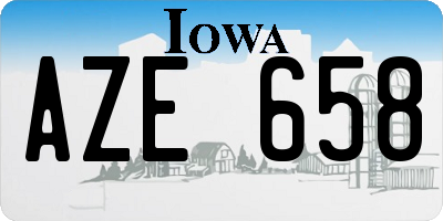 IA license plate AZE658