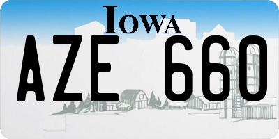 IA license plate AZE660