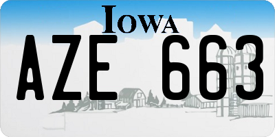 IA license plate AZE663