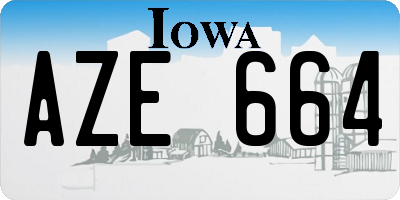IA license plate AZE664