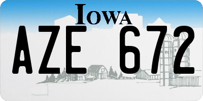 IA license plate AZE672
