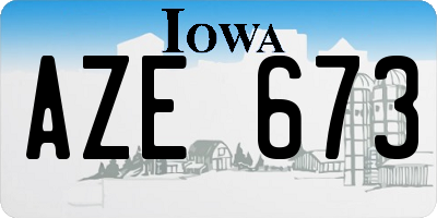 IA license plate AZE673