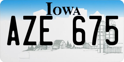 IA license plate AZE675