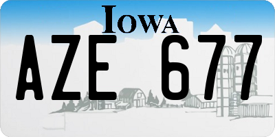 IA license plate AZE677