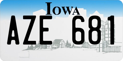 IA license plate AZE681