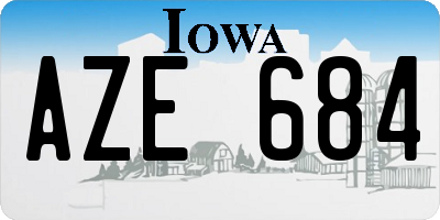 IA license plate AZE684