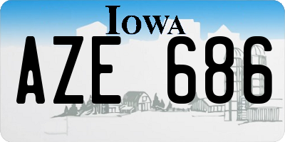 IA license plate AZE686