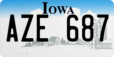 IA license plate AZE687